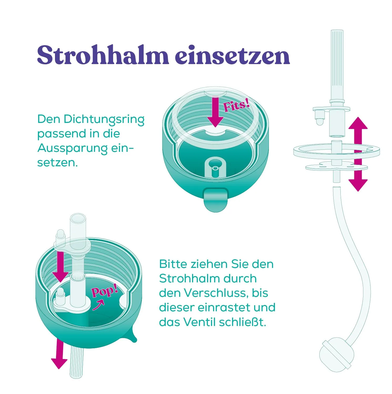 Dentistar Ersatzstrohhalme aus Silikon im 2er Set 